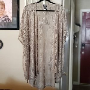 Taupe Lace Kimono